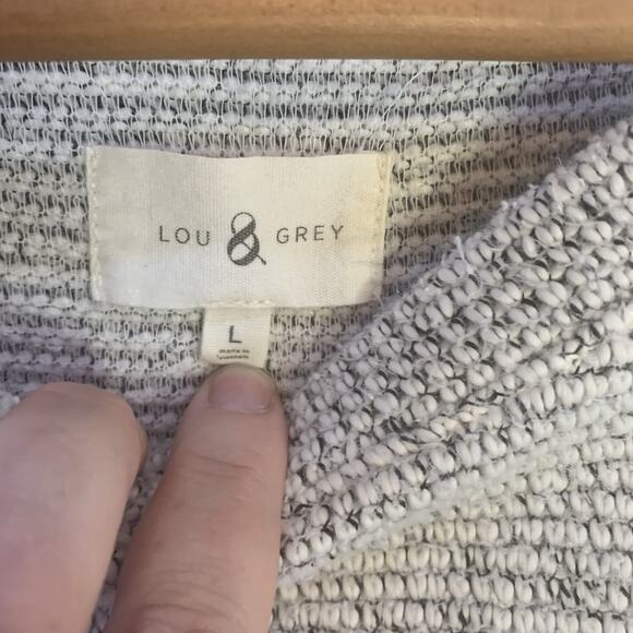 Lou & Grey for Loft Size Large Gray Marled Sweater Soft Knit Pullover - Picture 5 of 11
